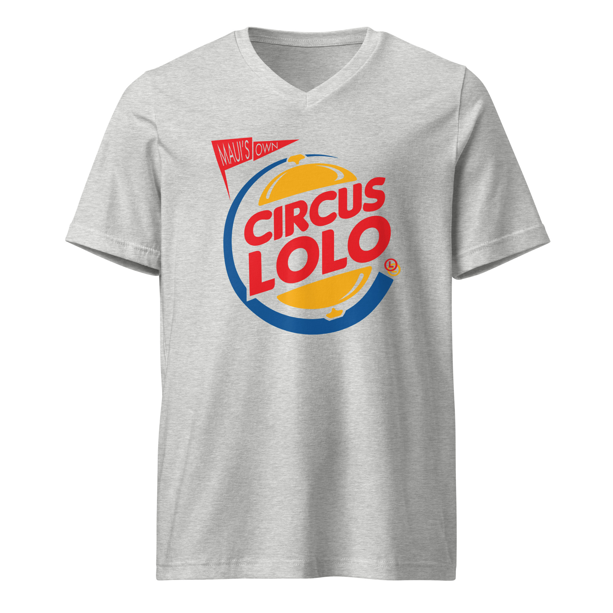 Circus Lolo Burger Ring Unisex V-Neck T-Shirt - Image 3