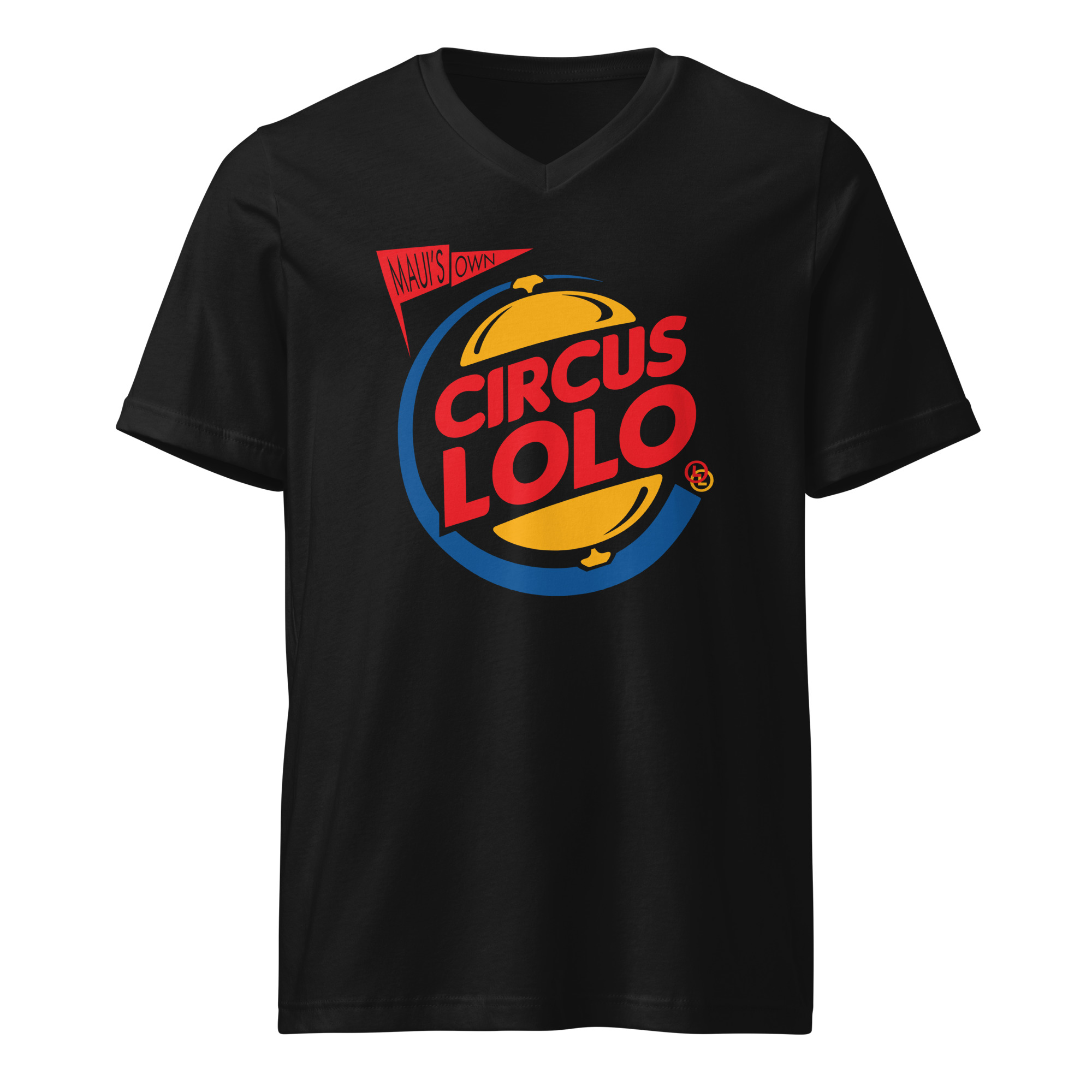 Circus Lolo Burger Ring Unisex V-Neck T-Shirt - Image 6