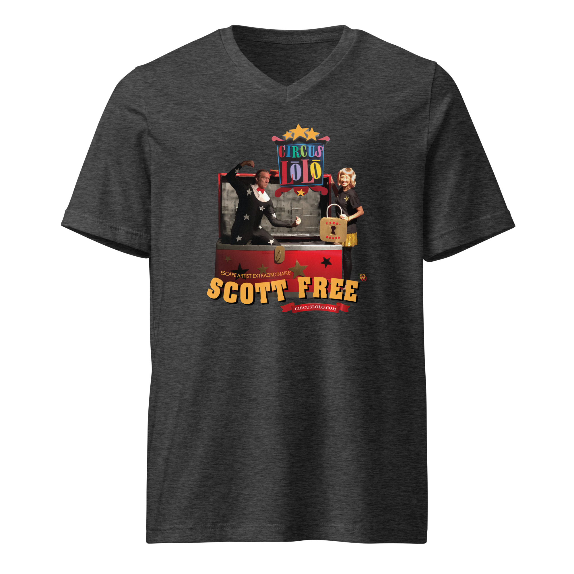 Circus Lolo Scott Free Unisex V-Neck T-Shirt - Image 3