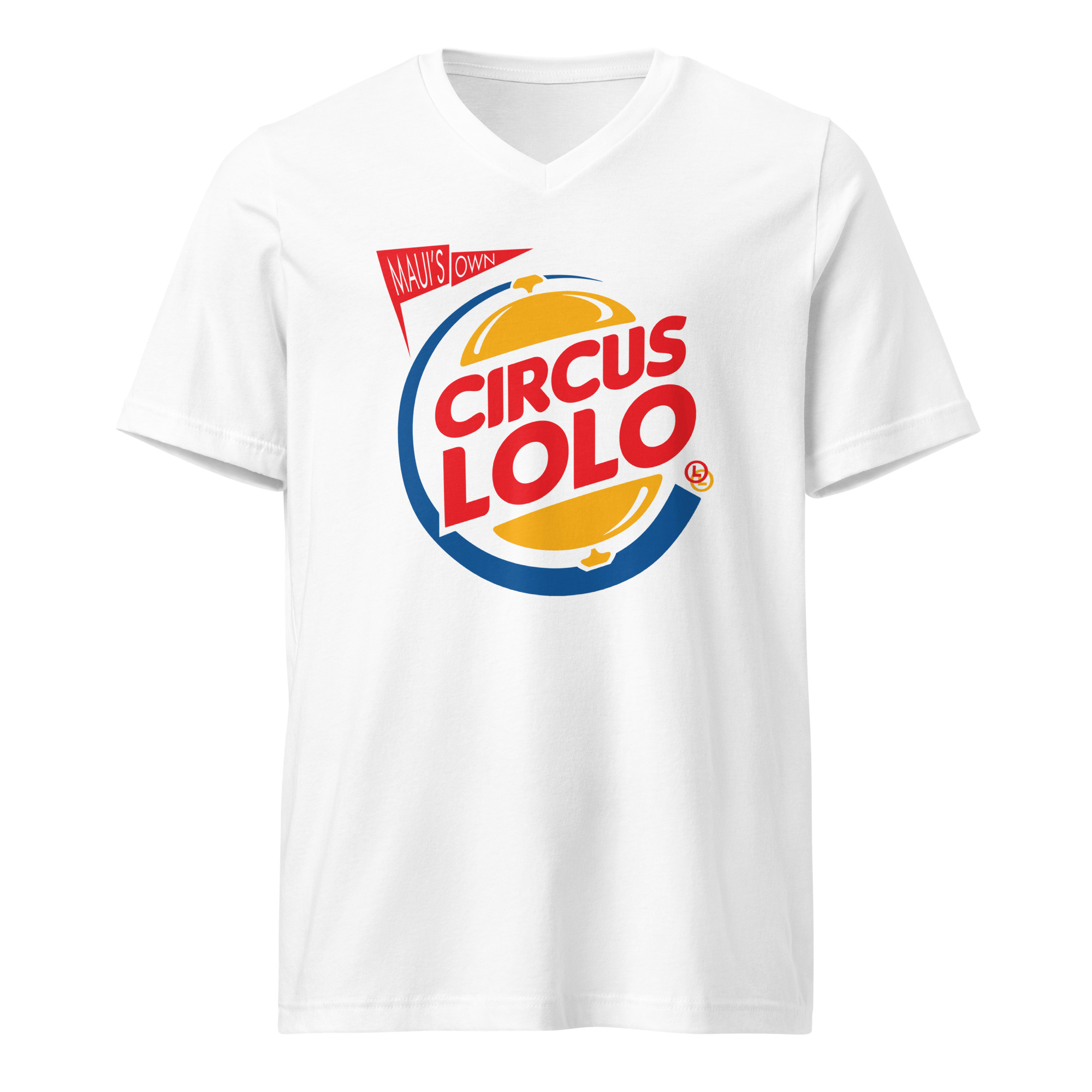 Circus Lolo Burger Ring Unisex V-Neck T-Shirt - Image 2