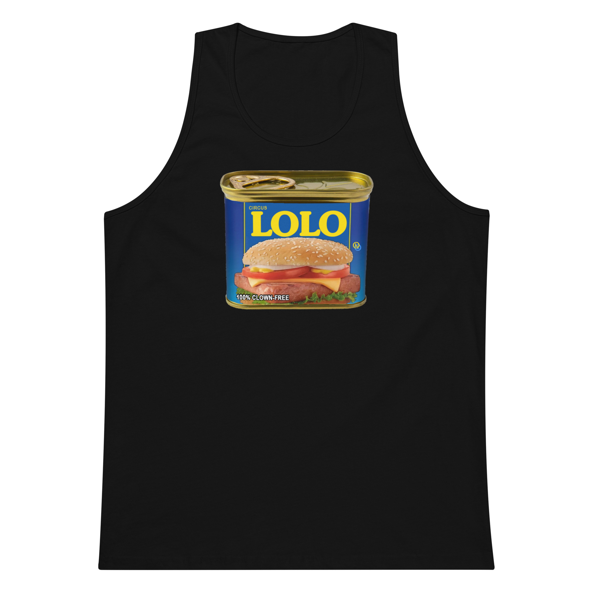 Circus Lolo Mystery Meat Men’s Premium Tank - Image 3