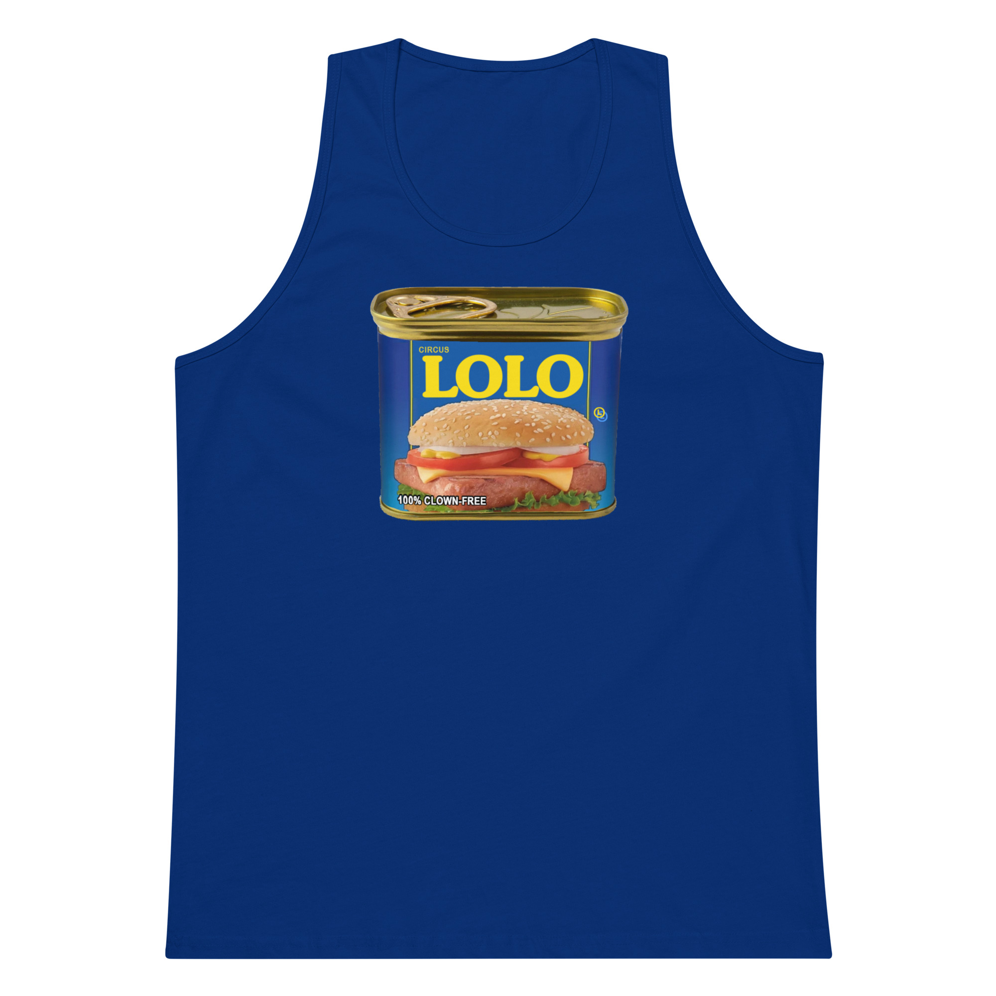 Circus Lolo Mystery Meat Men’s Premium Tank - Image 4